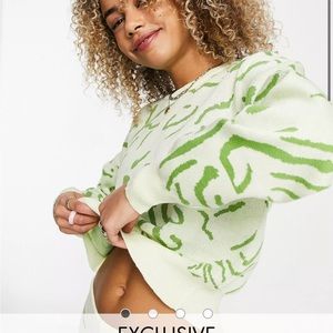 Asos - Native Youth Green Design Sweater, Small
